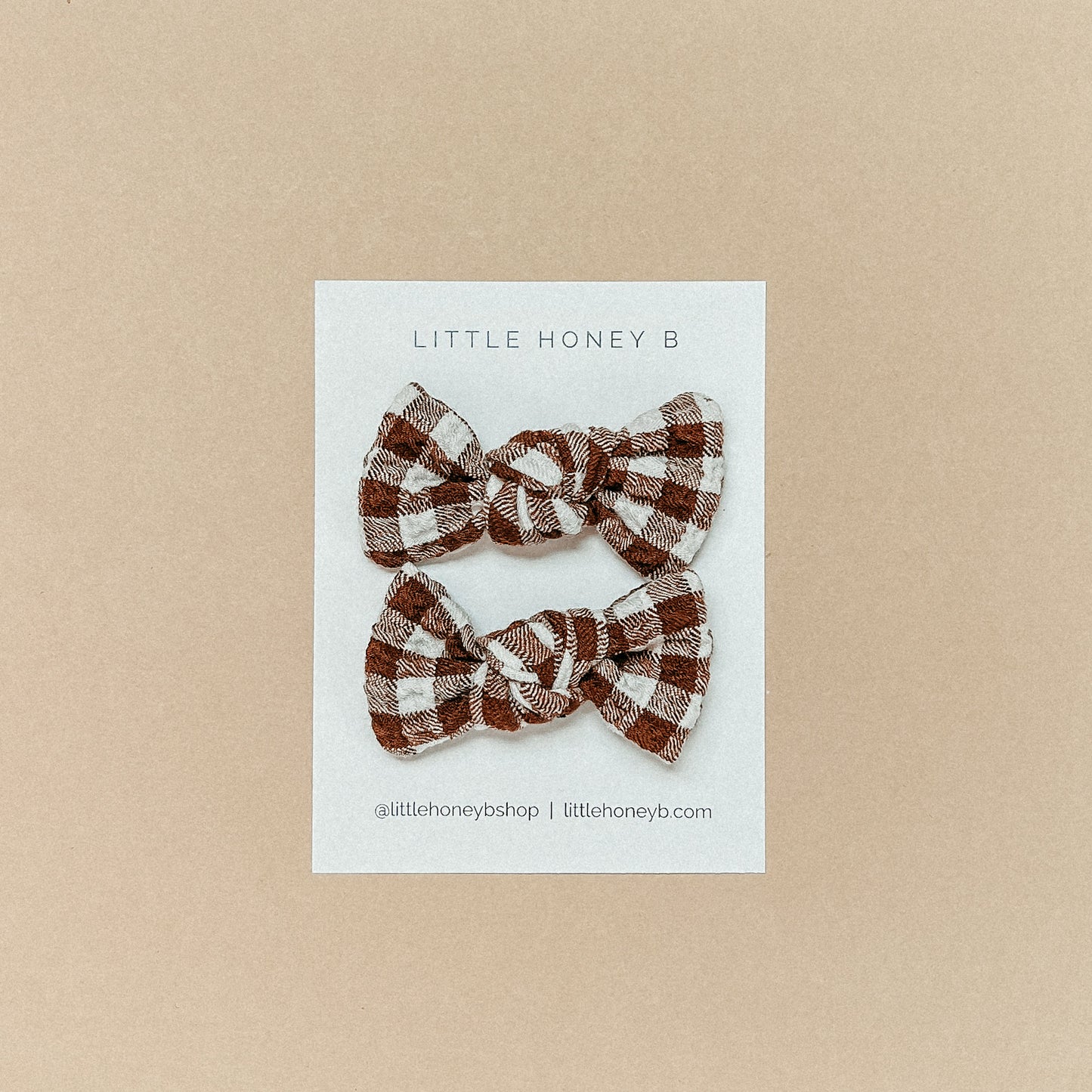 Twistie Bows - Brown Chex