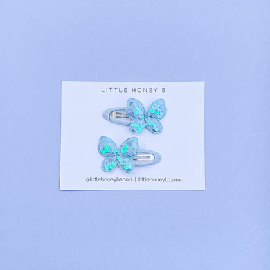Butterfly Clippie Set - Baby Blue