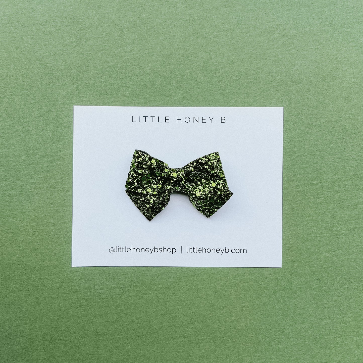 Wren Bow - Green Glitter