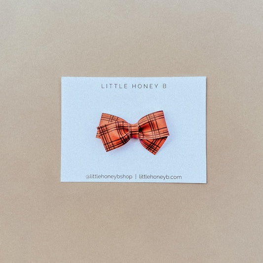 Wren Bow - Pumpkin Plaid