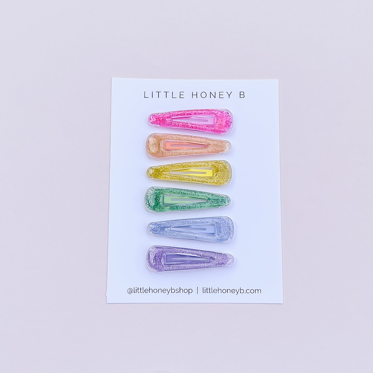 Glitter Rainbow Clippie Set of 6