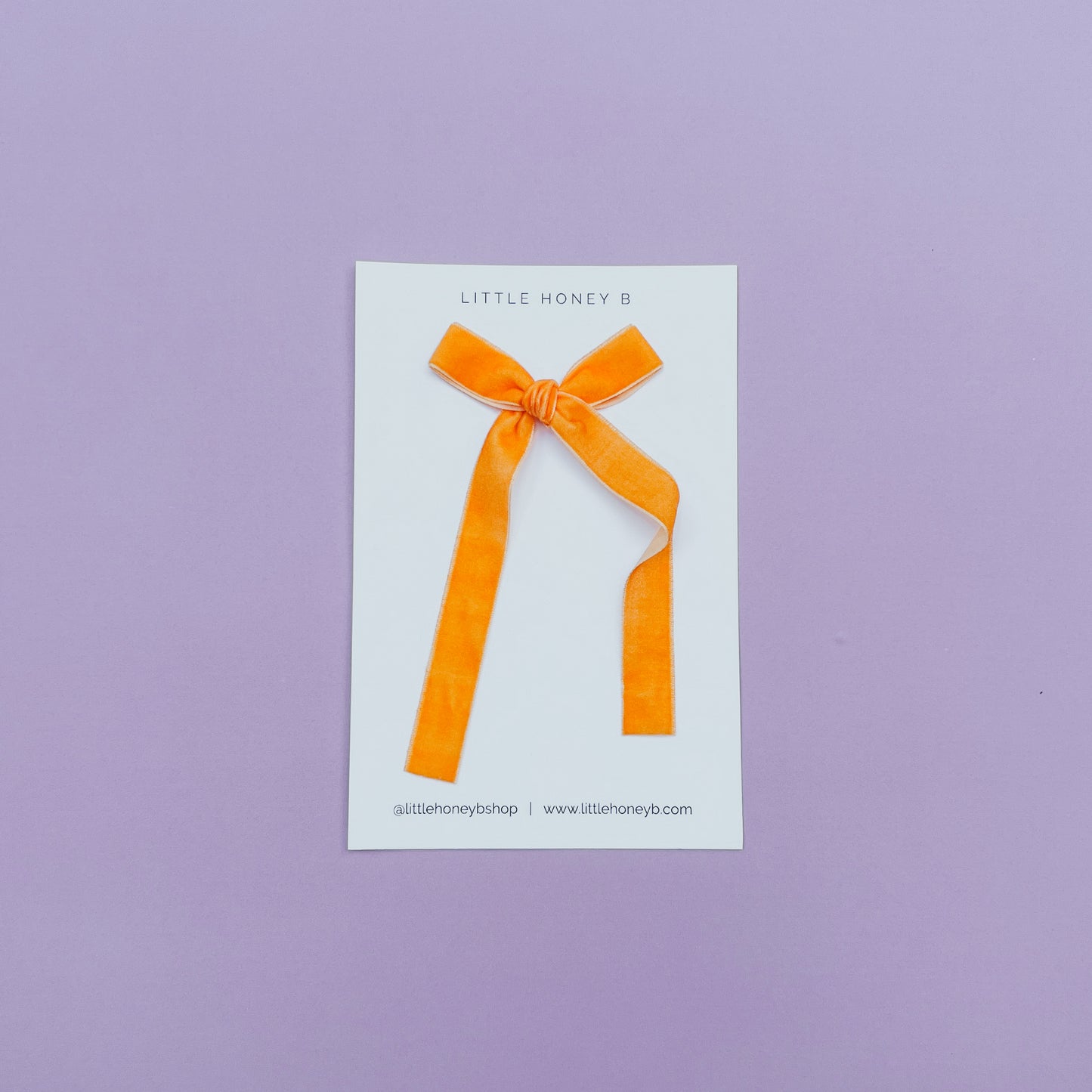 Velvet Ribbon Bow - Orange