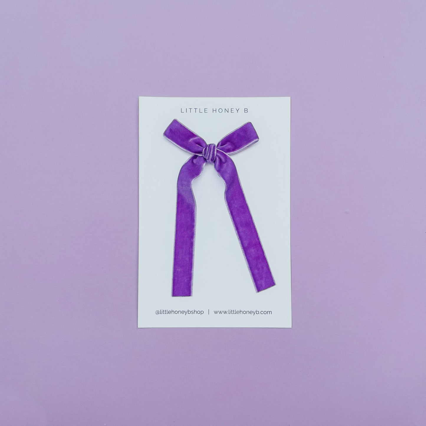 Velvet Ribbon Bow - Purple