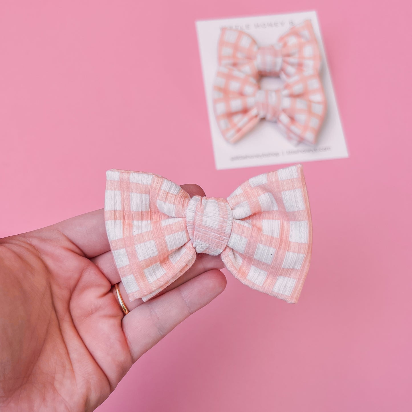 Small Bow - Peachy Plaid