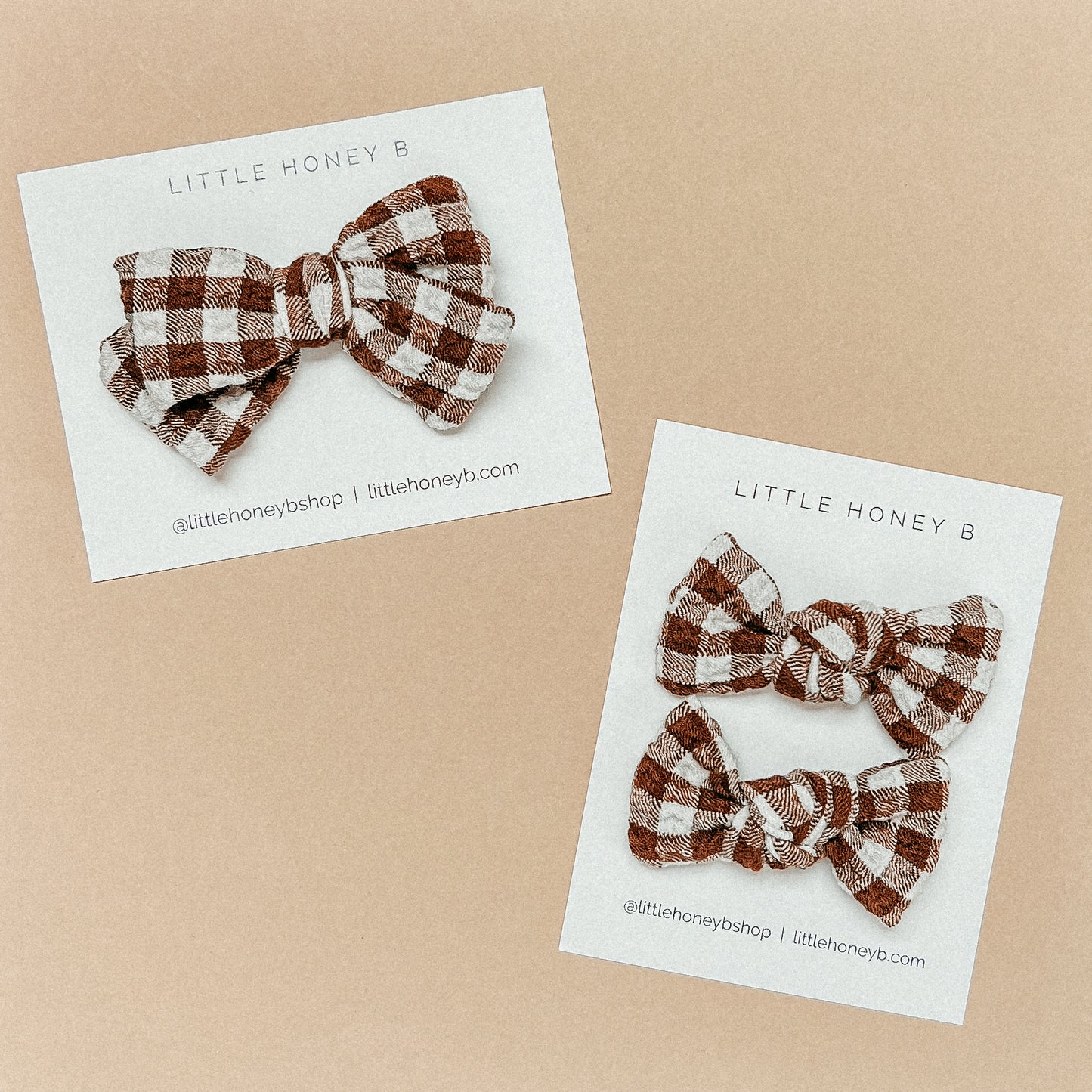 Twistie Bows - Brown Chex