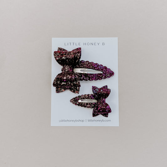 Lacey Bows - Ruby Glitter